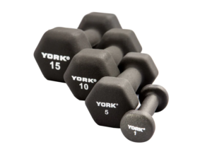 York Neoprene Hex Fitbell Club Pack with Rack