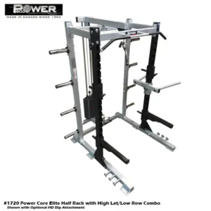PowerBody #1720 Power Core Elite Half Rack With Selectorized High Lat/low Row Combo