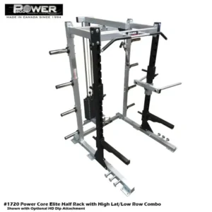 PowerBody #1720 Power Core Elite Half Rack With Selectorized High Lat/low Row Combo