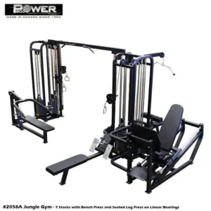 PowerBody #2058A Jungle Gym (7 Stacks) With Bench Press And Seated Legpress With Linear Bearings