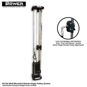 PowerBody #2122 Rehab Adjustable Single Pulley Station-Wall Mounted