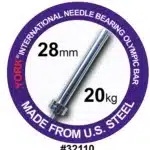 York Barbell #32110 York Men’s North American Chrome Olympic Training Bar