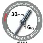 York Barbell #32114 York Barbell - International Hard Chrome Bar - 6ft (30mm)