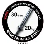 York Barbell #32121 York Barbell | International Black Oxide Olympic Bar - 7ft (30mm)